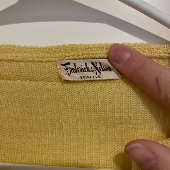 Vintage Frederick & Nelson Yellow Sweater Cardigan 100% Wool - Picture 4 of 5